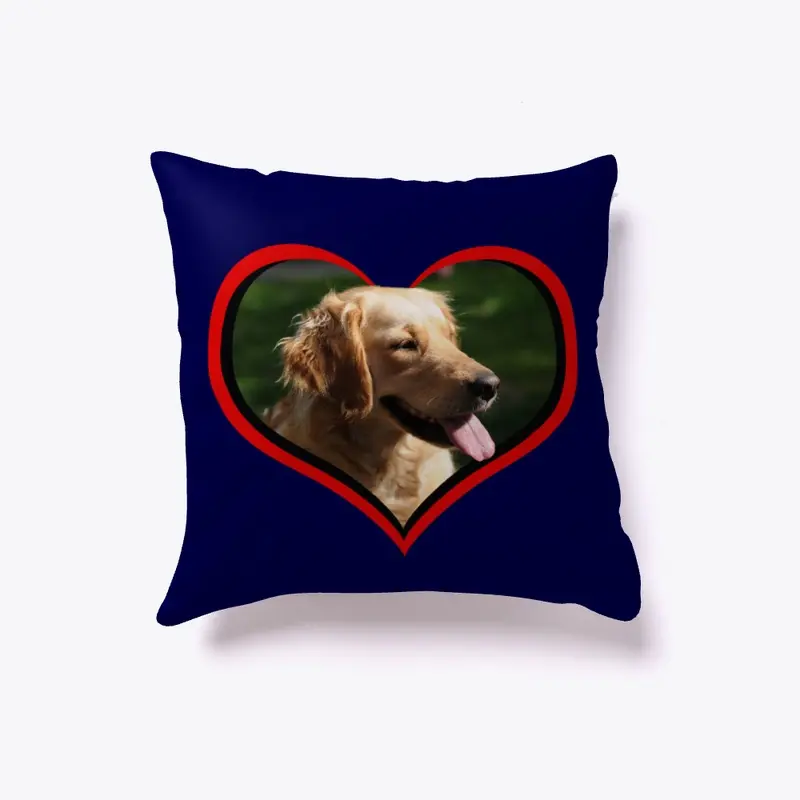 Golden Retriever Heart Pillow